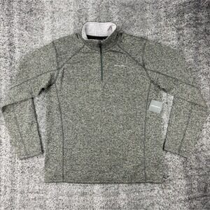 Eddie Bauer Men's‎ L Charcoal Gray Radiator Fleece 1/4 Zip Pullover Sweater NEW